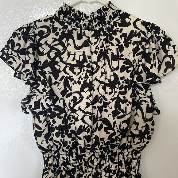 1. State Small Black and Tan Patterned Wide Leg Jumpsuit - Picture 5 of 6